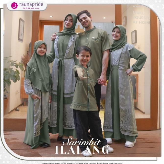 Rauna - Sarimbit Ilalang - Gamis Remaja 13 Dark Green