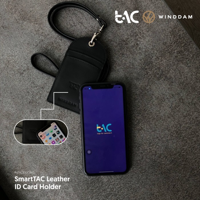 

WINDDAM x TAC - SmartTAC Leather ID Card / ID Tag / Name Tag Holder