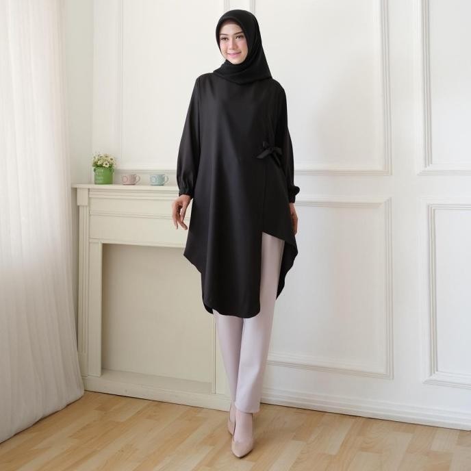 Atasan Tunik Muslim Wanita Polos / Blouse Wanita Muslim / Tunic Knot