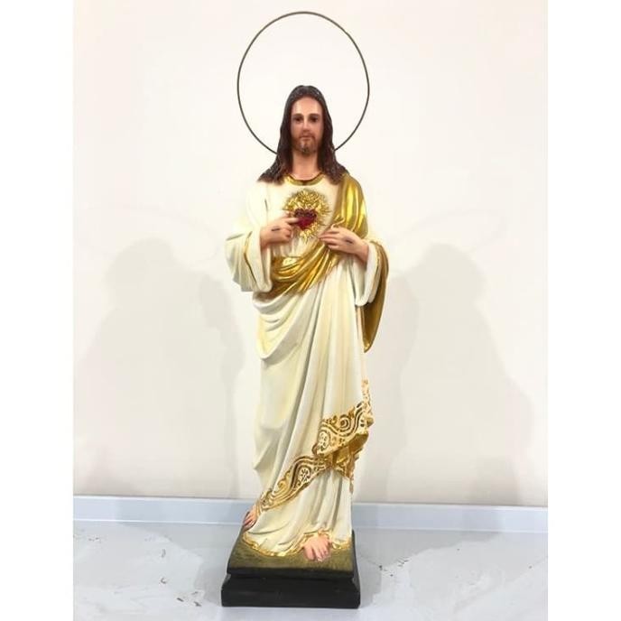 BEST SELLER Promo Patung Tuhan Yesus Hati Kudus Batik+Patung Bunda Maria BatikGold TERLARIS
