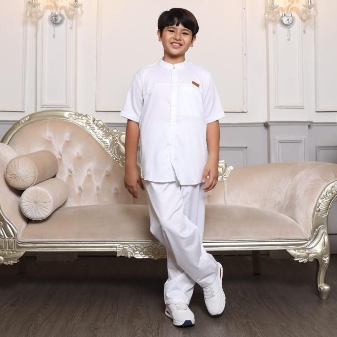 Koko White Manasik Az-Zarin Baju Muslim Kemeja Putih Anak Cowok