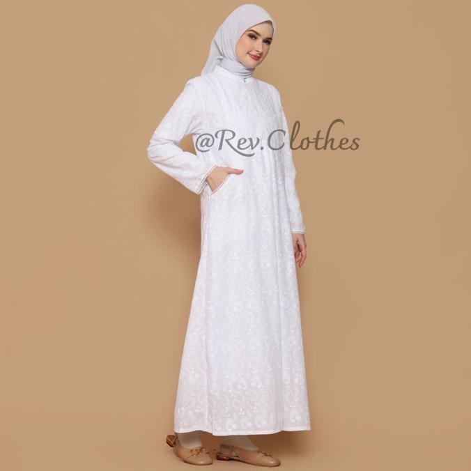 Busana Muslim Gamis Putih Polos Umroh / Gamis Putih / Baju Gamis Putih