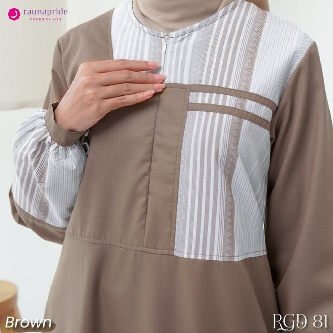 Rauna - Baju Muslim - Gamis Dewasa 81 Brown