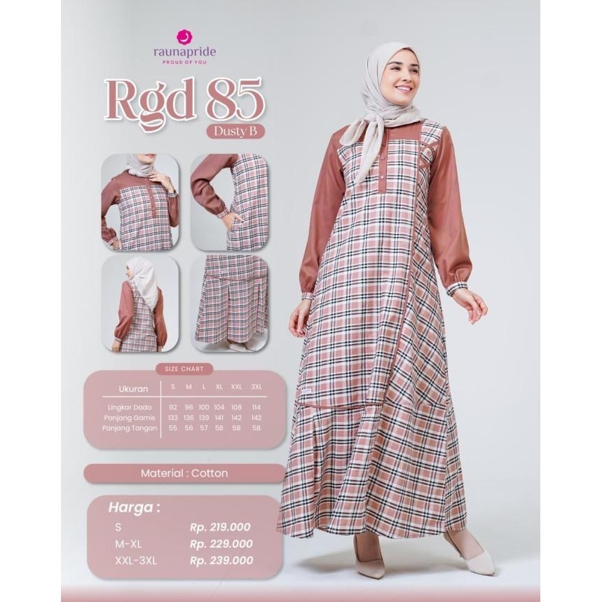 Baju Gamis Wanita Terbaru Katun / Rauna - Rgd 85 / Fashion Muslim