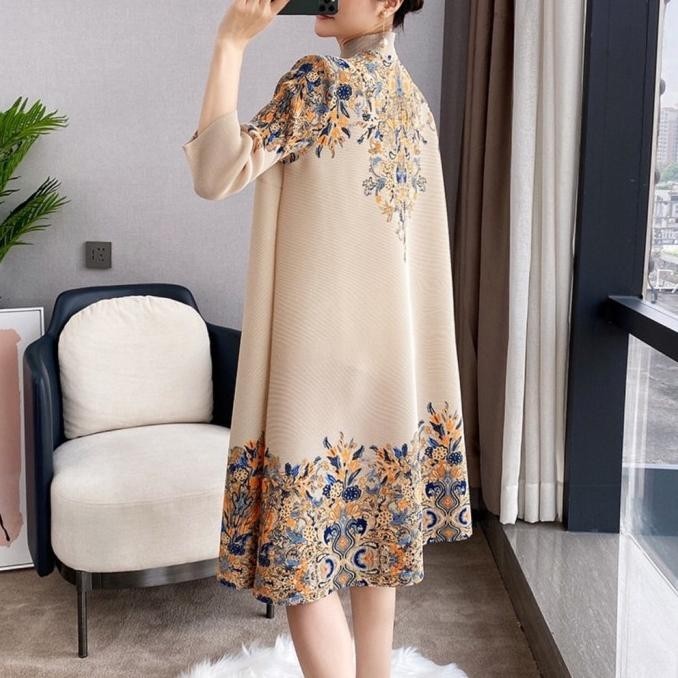 Dv3008 Atasan Tunik Plisket Jiggly Import / Dress Plisket Turun Naik