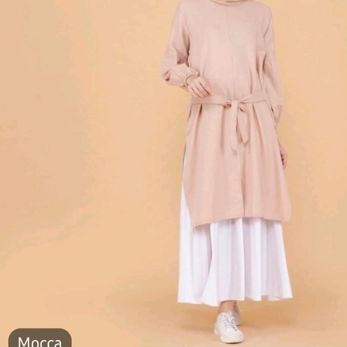 Atasan Baju Muslim Tunik Elegan Mewah Wanita Pesta Tangan Balon Puff