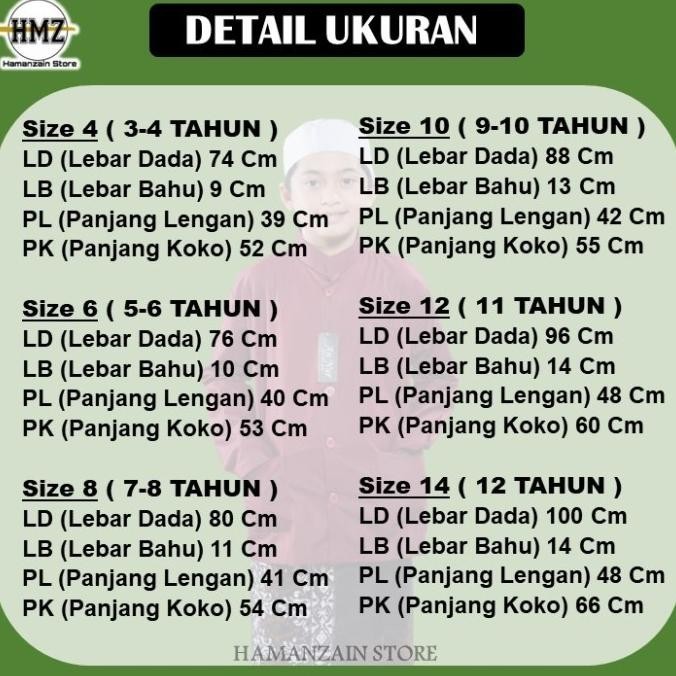 Kemeja Koko Kemko Anak Lengan Panjang Baju Koko Anak Bahan Katun