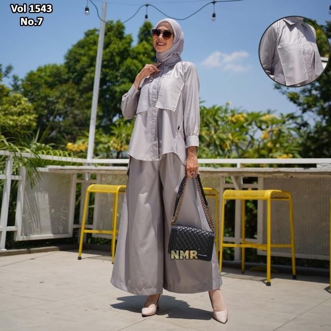 Nmr Setelan Celana Kulot Tunik Katun Toyobo Vol 1543-7