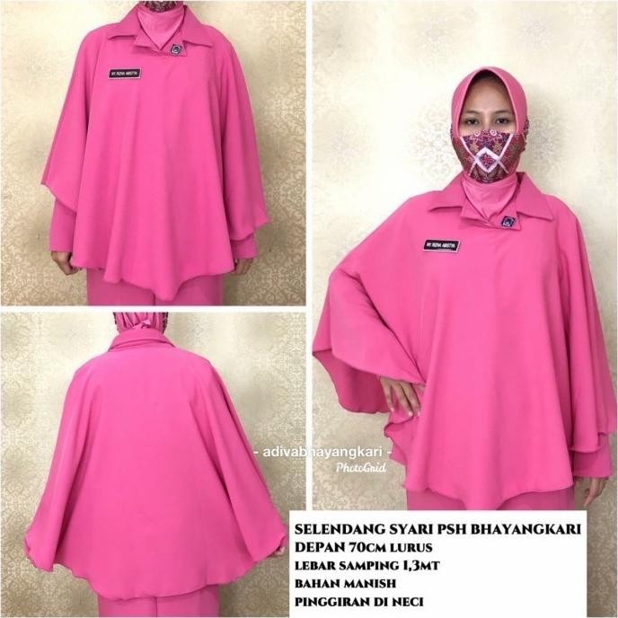 Selendang Syari Psh Bhayangkari Bahan Manish Uk 63Cm