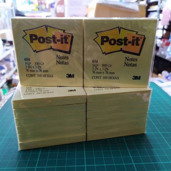 

Post It Notes 3M 654 Yellow Paket Isi 12 Pad