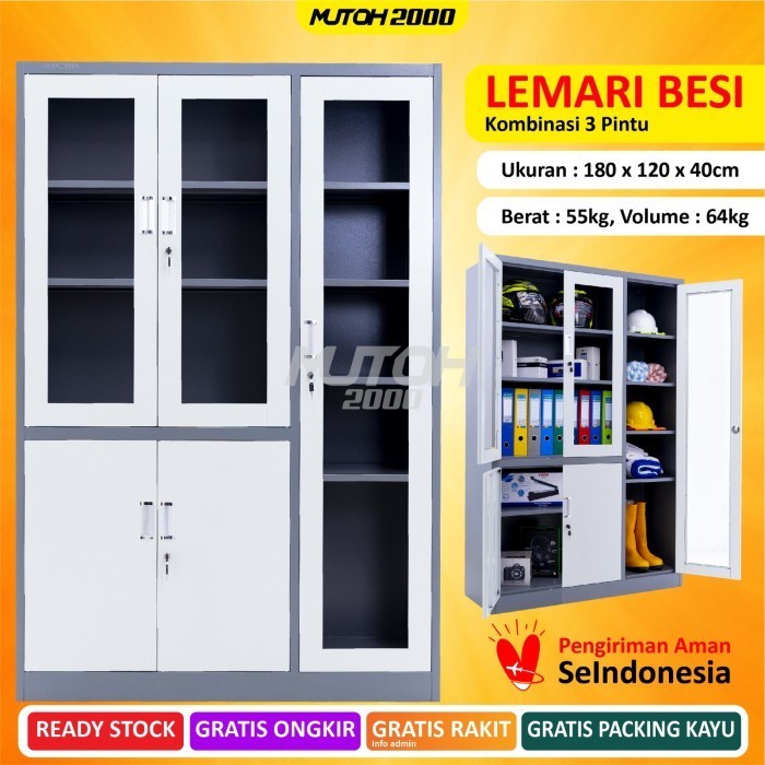 

Lemari Arsip Lemari Besi Filling Cabinet Kombinasi 3 Pintu