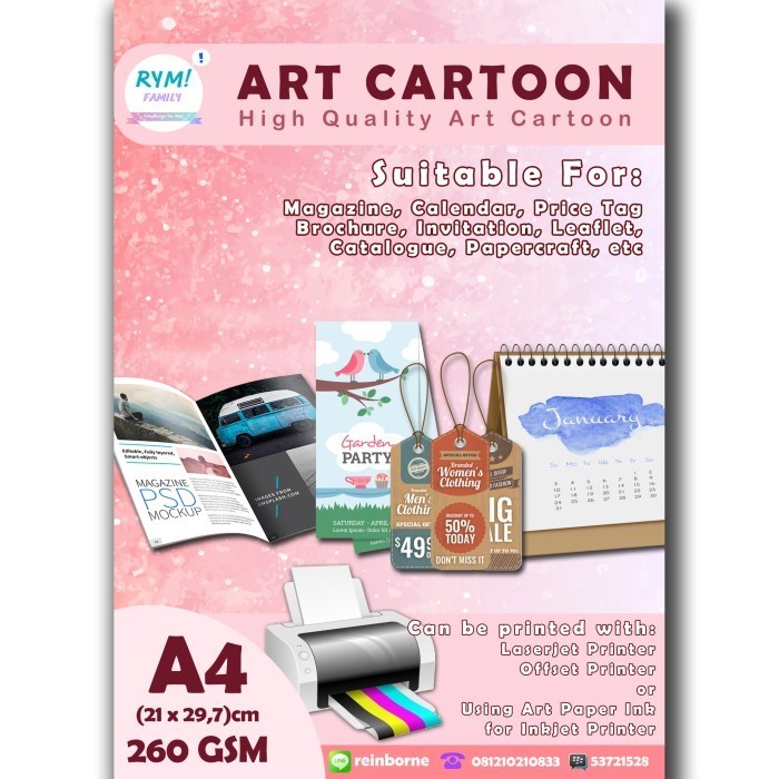 

Kertas Art Cartoon 260Gsm A4 (1 Rim/500 Lembar)