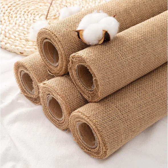 1 roll 1 gulung kain goni halus oni 1/2 yard cokelat | goni coklat | kain burlap tebal