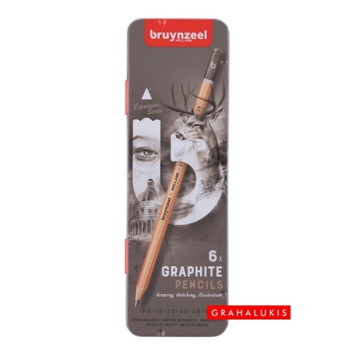 

Pensil Graphite Bruynzeel Expression Graphite Pencils Tin 6