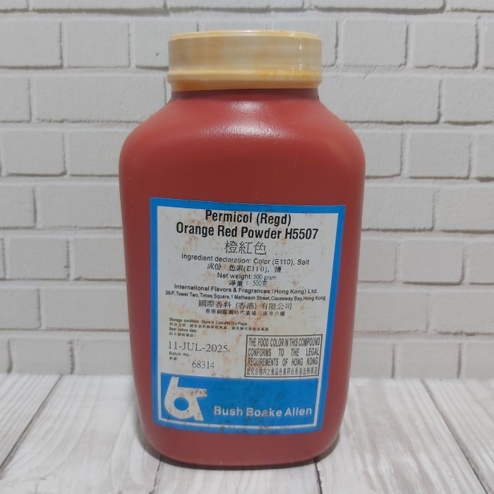 

Bush Boake Allen Pewarna Makanan Orange Red Powder H5507 ( 500 Gr )