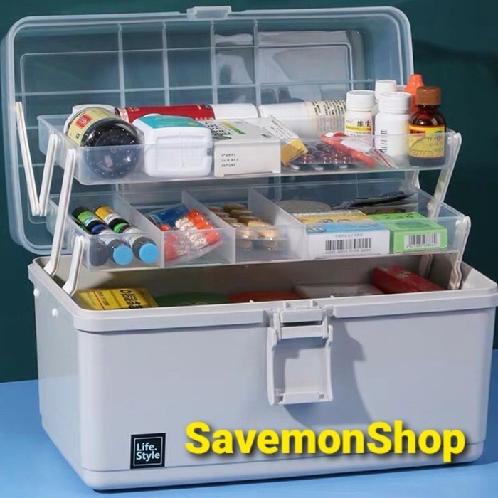 BOX ALAT DOKTER SUSUN 3 TINGKAT KOTAK PENYIMPANAN ALAT PERAWAT MEDIS