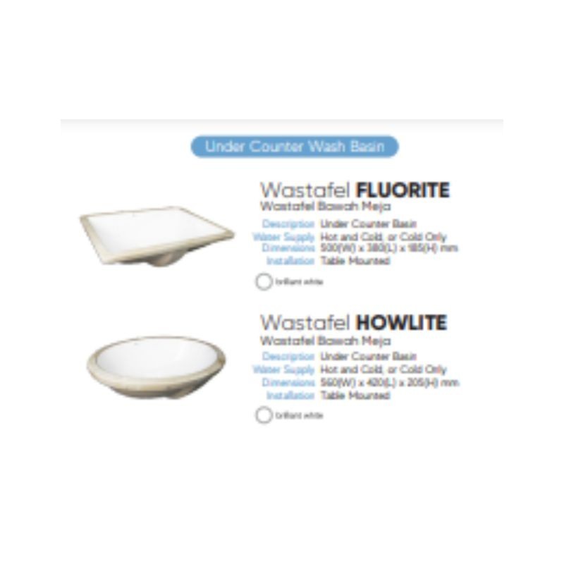 TRILIUNWARE WASTAFEL FLOURITE DAN HOWLITE UNDER COUNTER