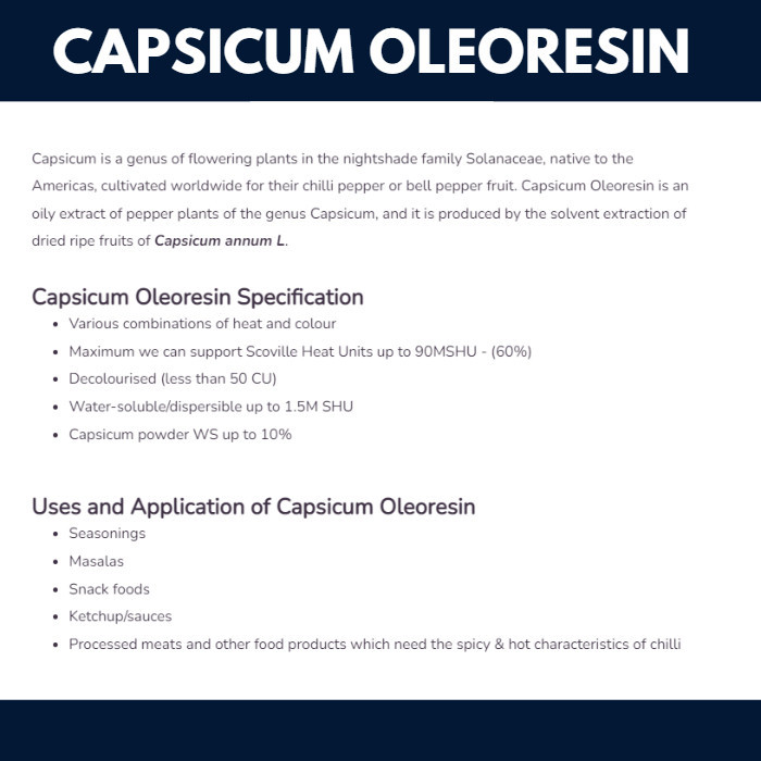 

Capsicum Oleoresin 1 Juta SHU Water Soluble / Ekstrak Cabai / Chilli Extract - 100 Gram