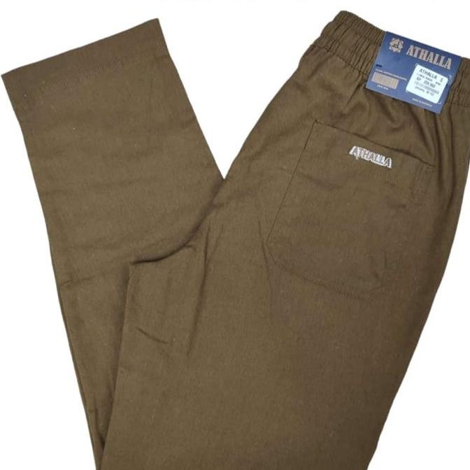 Promo  Celana Sirwal Pria Dewasa Standart By Athalla // Olive Brown - Linen Lebaran 2024
