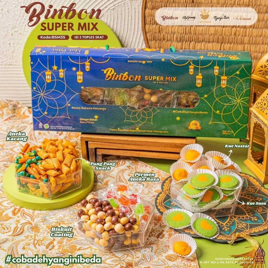 

MJS Binbon Super Mix - 3 toples dalam 6 kombinasi varian Paket Kue Kering Lebaran