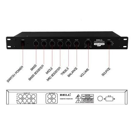 BOX TONE CONTROL PARAMETRIC PARAMETRIK C50 C 50 C-50 BELL BGR ASLI
