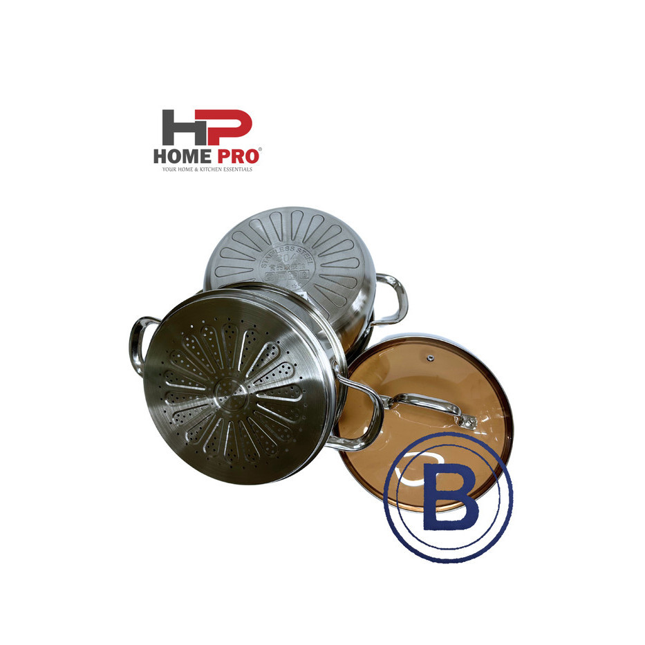 Homepro Panci Kukus Stainless Steel 304/Dandang/Steamer 22/24Cm Termurah