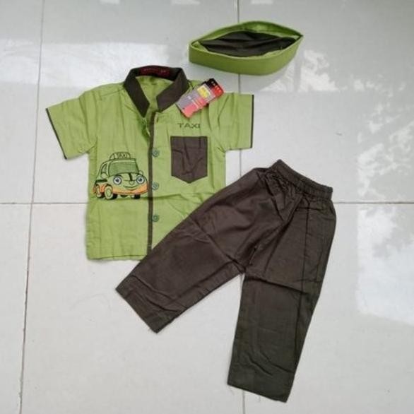 Baju Muslim - Baju Koko Tangan Pendek Anak Bayi 6 - 12 Bulan