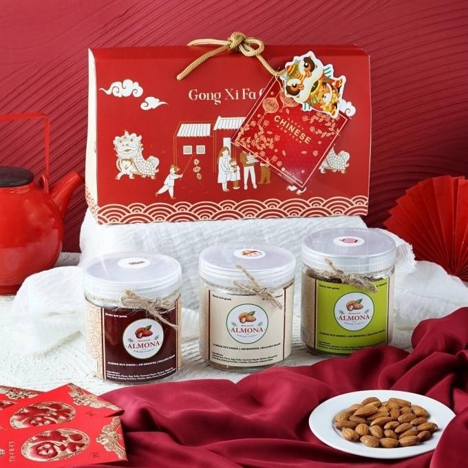 

Hampers Special Imlek CNY Almond Cookies Sehat Tanpa Gula FULL ALMOND