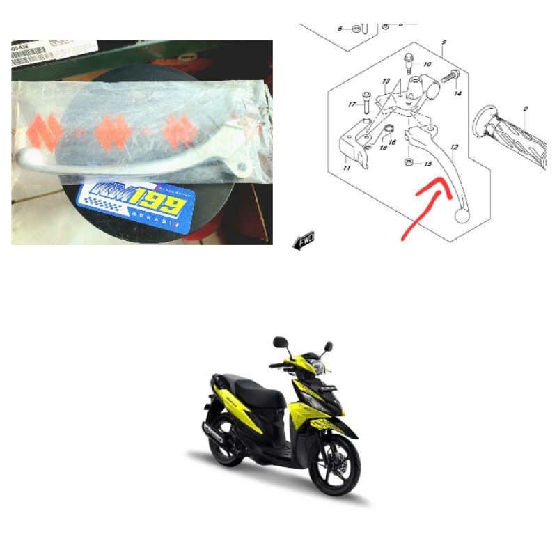 Handle Handel Tuas Rem Kiri Suzuki Address Original SGP