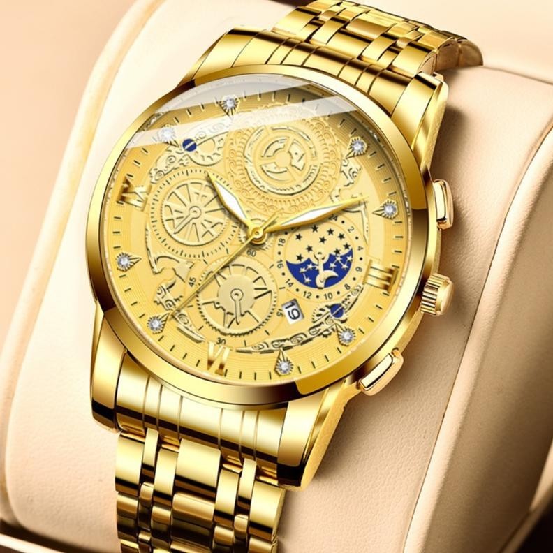 Ready Jam Tangan Pria Jp-17 Bindbondanalog Sporty Fullstainless Tahan Air 100% Original/Jam Tangan P