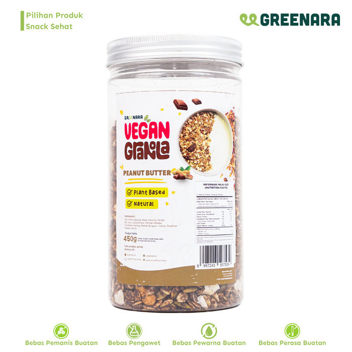 

Vegan Granola Peanut Butter 450Gr / Granola Kacang