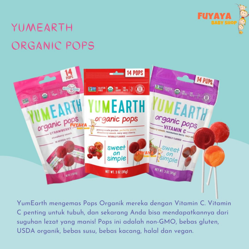 

Yumearth Organics Pop Vitan C Pops 14 Pops / Permen Vitan Yum Earth Favt / Yumearth Strawberry /