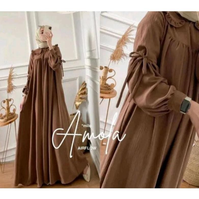 Terlaris Gamis Amofa Jumbo Crinkle Airflow Ld 120Cm / Dress Crincle Airflow / Gamis Wanita Promo