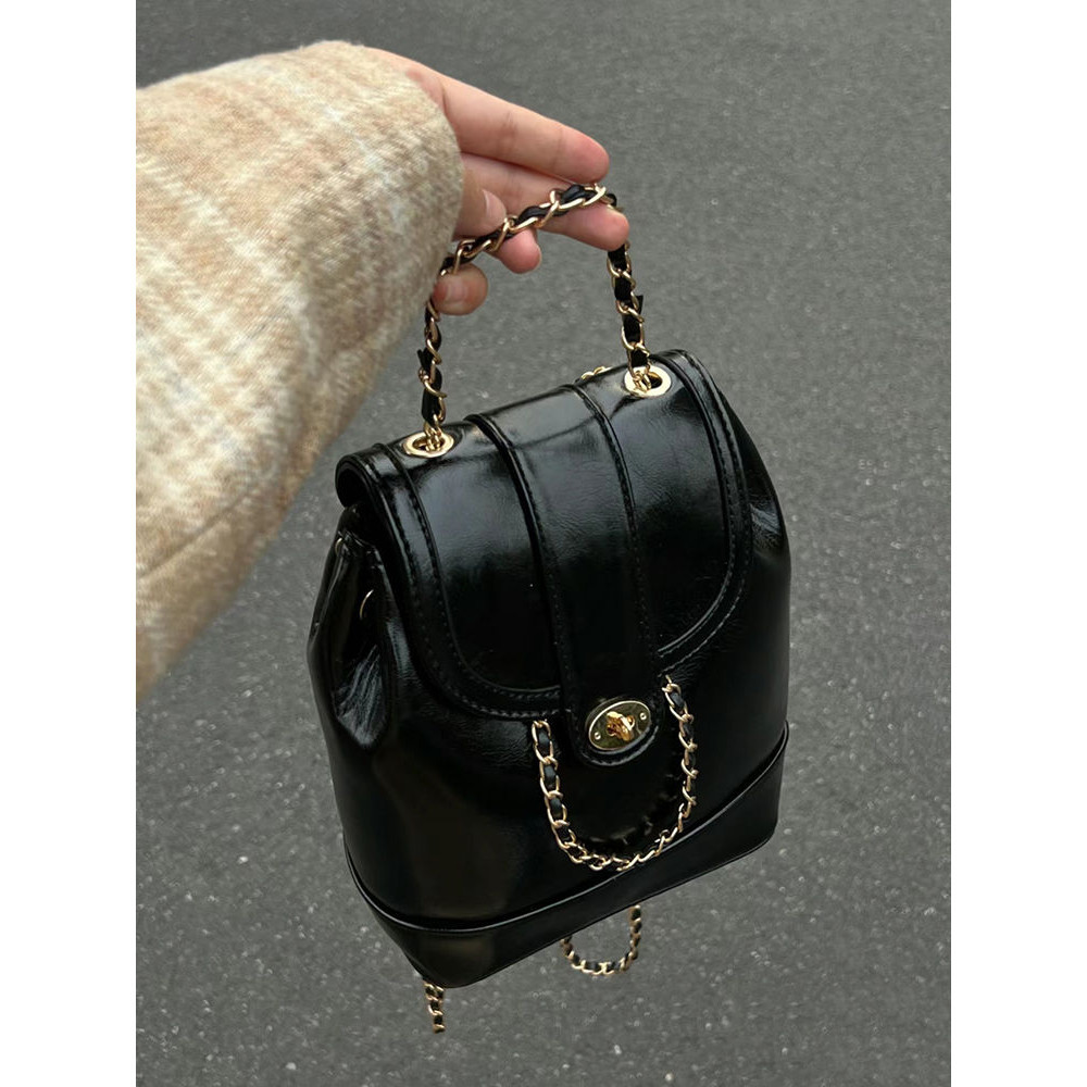 Tas Wanita, Ransel Rantai Mini Gaya Channel, Tas Bahu Tunggal