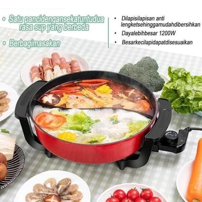 Hotpot Dual Panci Suki Listrik Panci Sekat Elektrik Shabu Portable Gracellaeve