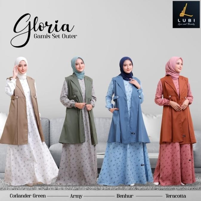 Best Sales Gamis Set Outer Lubi Gloria Original