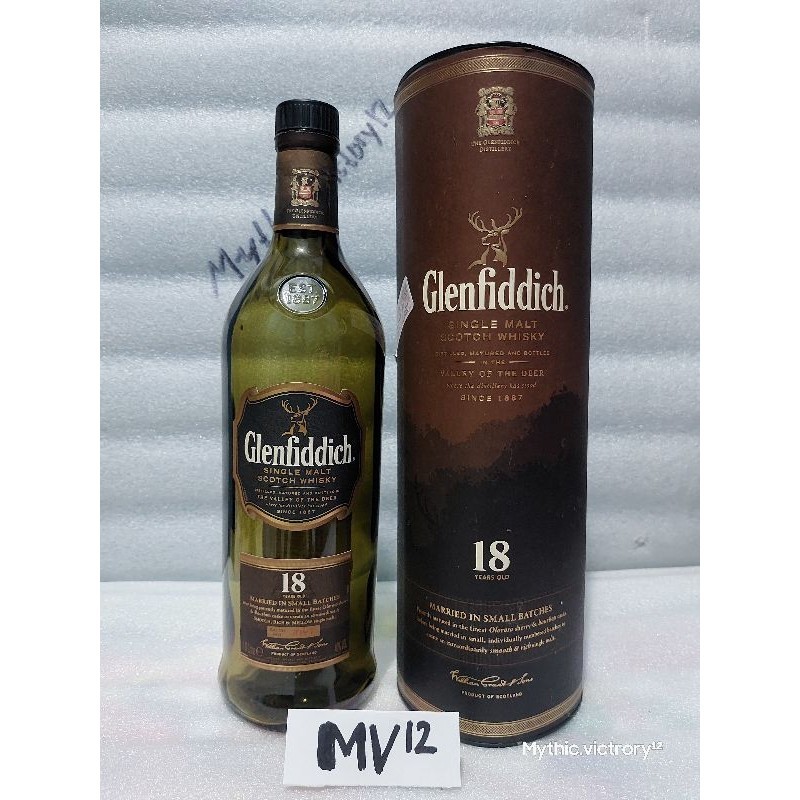 Botol bekas miras Glenfiddich 18 Years Old 1 Liter + Box