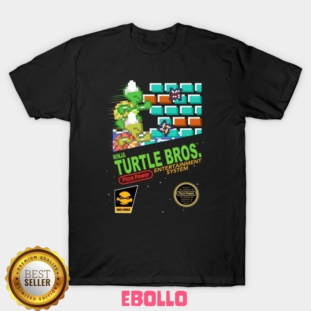 Baju Kaos Tshirt Arcade Series Ninja Turtle Bros Cartoon Nes Teenage Mutant Turtles Tmnt Video Game 
