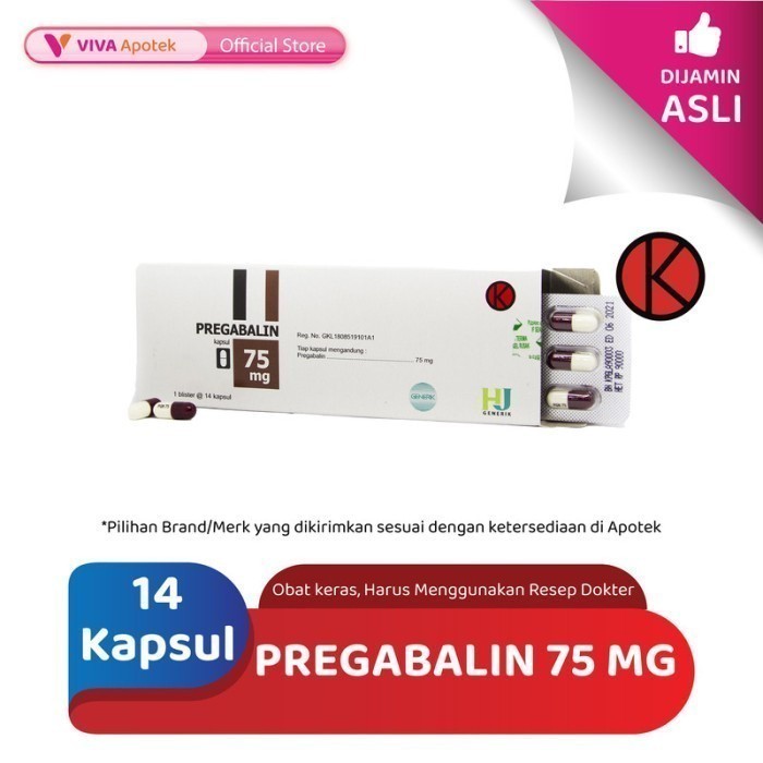 Pregabalin 75 mg / Epilepsi / Kejang (14 Kapsul)