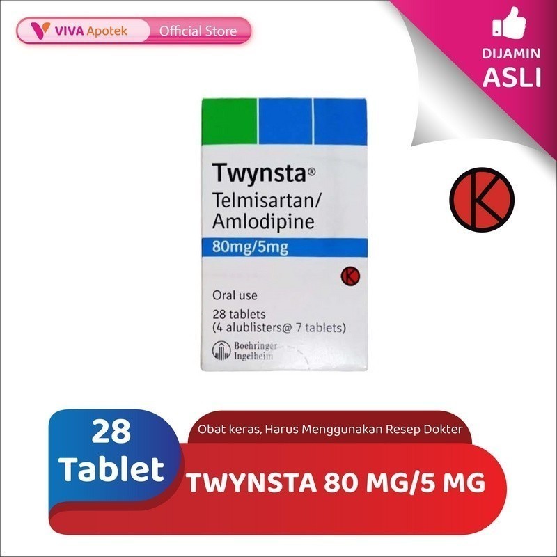 Twynsta 80 mg/5 mg / Telmisartan / Amlodipin / Hipertensi (28 Tablet)