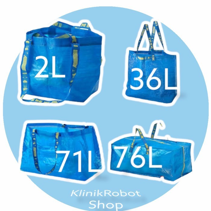 Tas Belanja Karung Terpal Plastik Biru Tote Bag Laundry