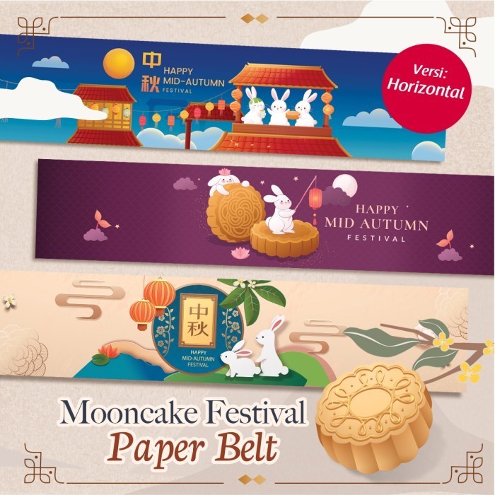 

_^_^_^] [Isi 50] Paper Belt Mooncake Festival HORIZONTAL/ Mid Autumn Festival