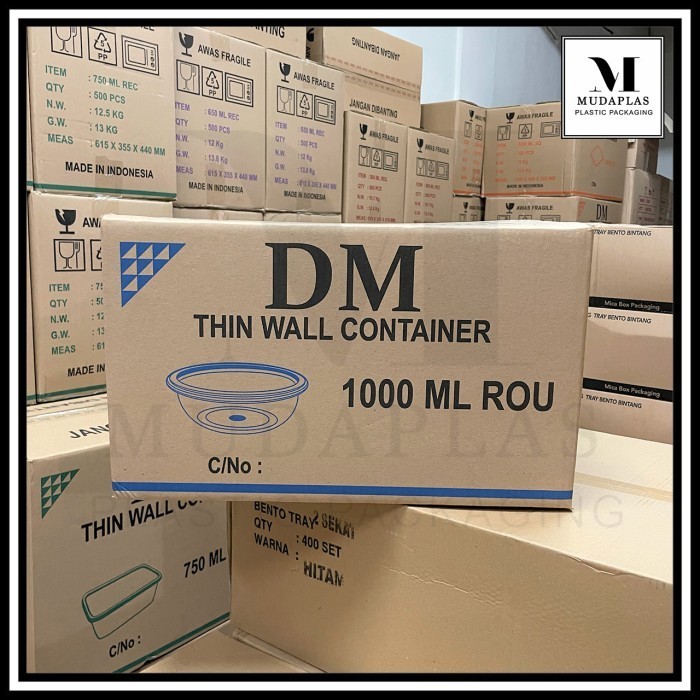 

] THINWALL 1000 ML DM MANGKOK PLASTIK BULAT - ISI 150 PCS