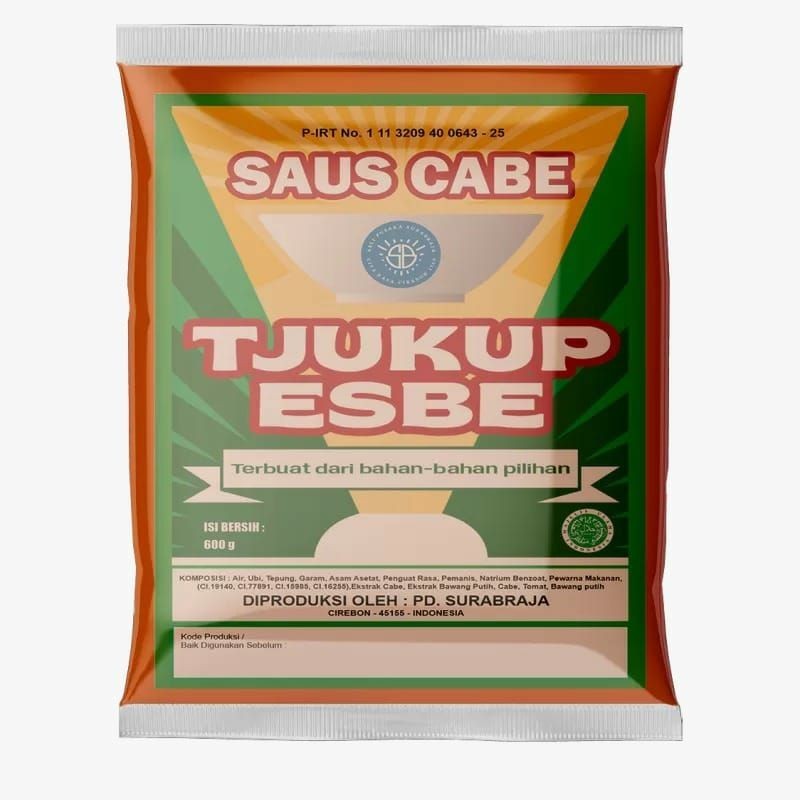 

Saus / Saos Sambal Cabe Tjukup Esbe Surabraja 600gr