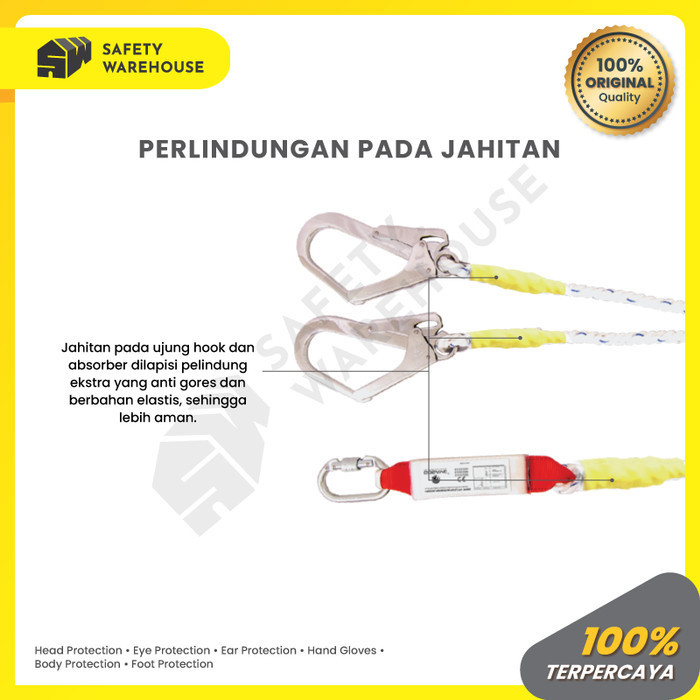 

Lanyard Absorber Safety Pro Double Big Hook Carabiner Gosave