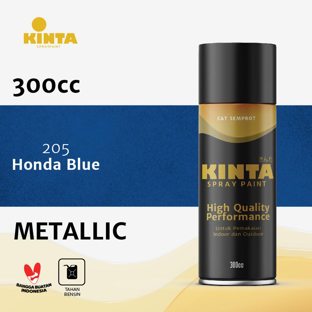 (METALIK) 205 HONDA BLUE - KINTA Cat semprot / Pilox / Spray paint 300cc METALIK BIRU