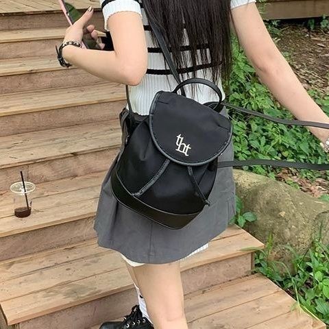 Tas bahu wanita Hitam ins Kuliah tas ransel korea import fashion tas sekolah kecil kekinian backpack