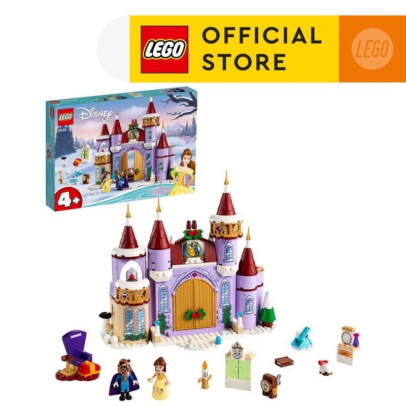 LEGO Disney Princess 43180 Belle's Castle Winter Celebration (238 Pieces) Mainan Perayaan (4 Tahun +)