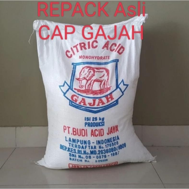 "Diskon Unik" Sitrun Asli Cap Gajah REPACK 1 Kilo Gram/ Asam Sitrun 1kg/ Citrun ||