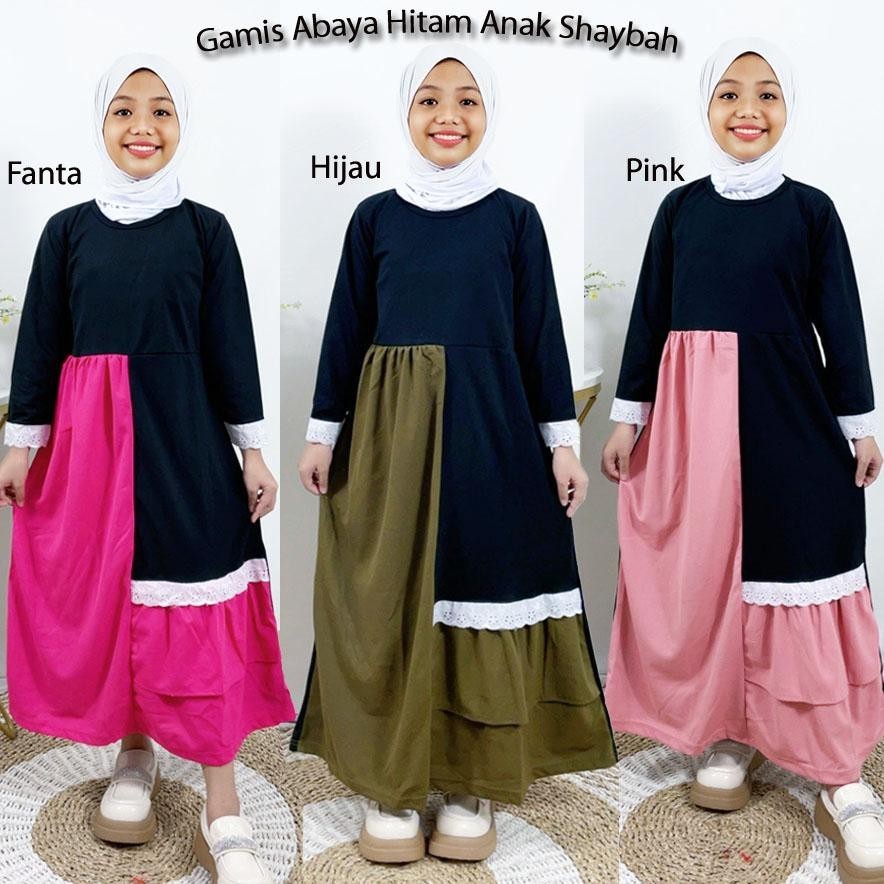 Diskon Besar Carlina Gamis Anak 5-13 Tahun Abaya Shaybah Syari Dress Murah Kids Big Sale
